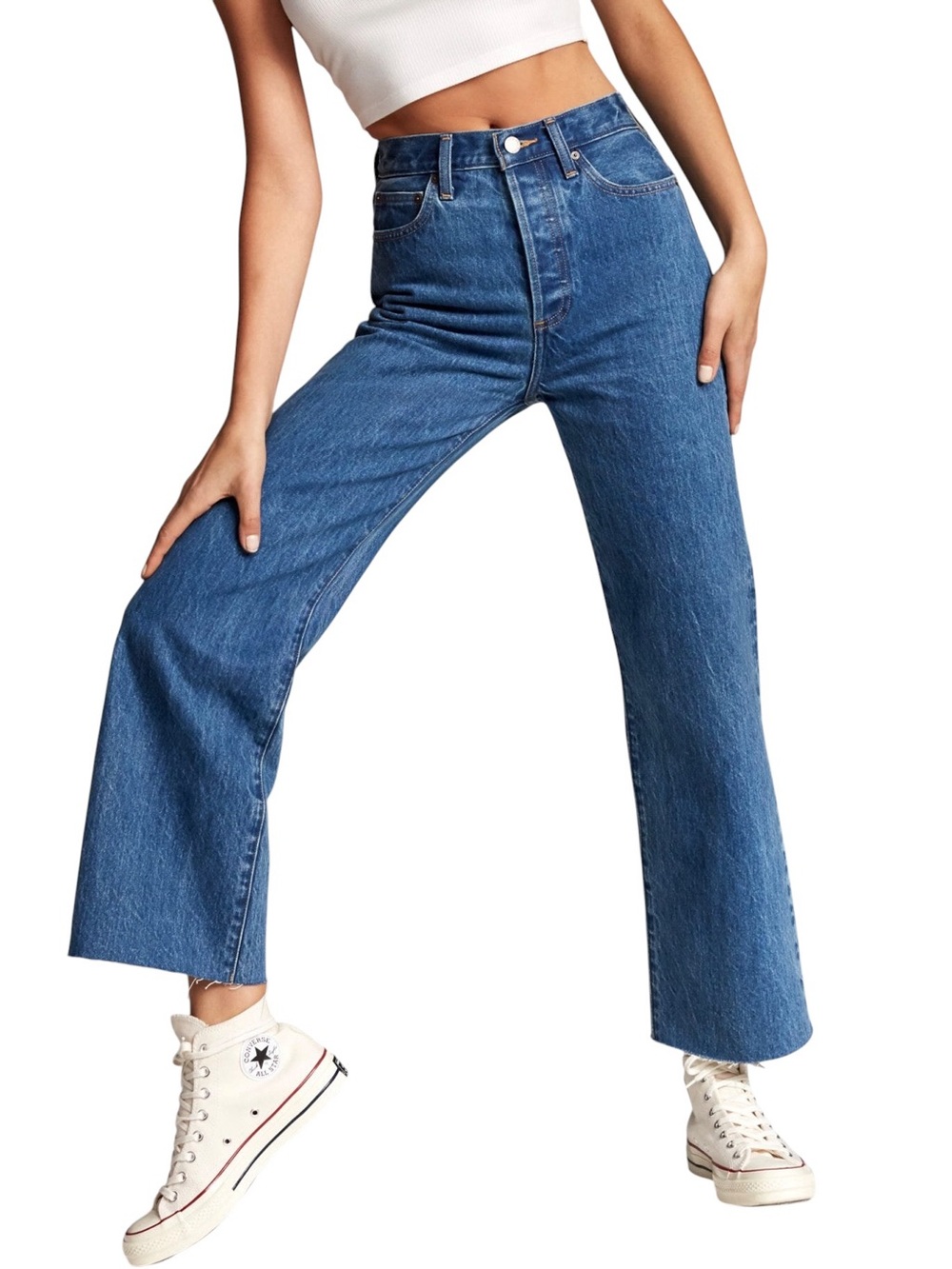 Aritzia Denim Forum Farrah High-Rise Wide Leg Jeans Blue Sz 24